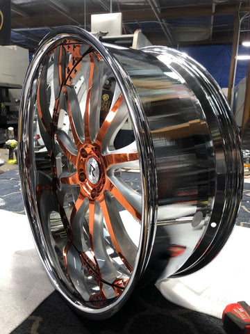 24 Rucci Chopper Wheels Brushed Chrome Two Paint RIMS Staggered