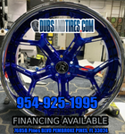 22" Rucci Vegas Wheels BLACK AND RAPID BLUE RIMS Staggered 22x9(Front) 22x12(Rear) CORVETTE C8 Custom Wheels