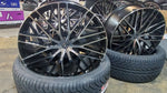 24" 24x10 Massiv 925 Black Machine Wheels 6x135 Rims Ford F150 Wheels
