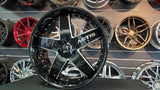 24" Inch Artis Booya Black Wheels Tire Package 24x10 Rims 305/35ZR24 Delinte DS8  Chevy Denali BP: 6x139.7 Financing Available