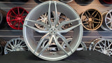 20 Inch 20x10 Inovit Vector Silver Machine Face Satin BP:5x114. Mustang Ecoboost Wheels