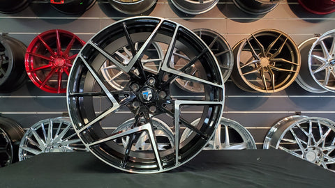 20 Inch 20x10 TruForm TF108 Black Brushed Face BP:5x114. Mustang Ecoboost Wheels