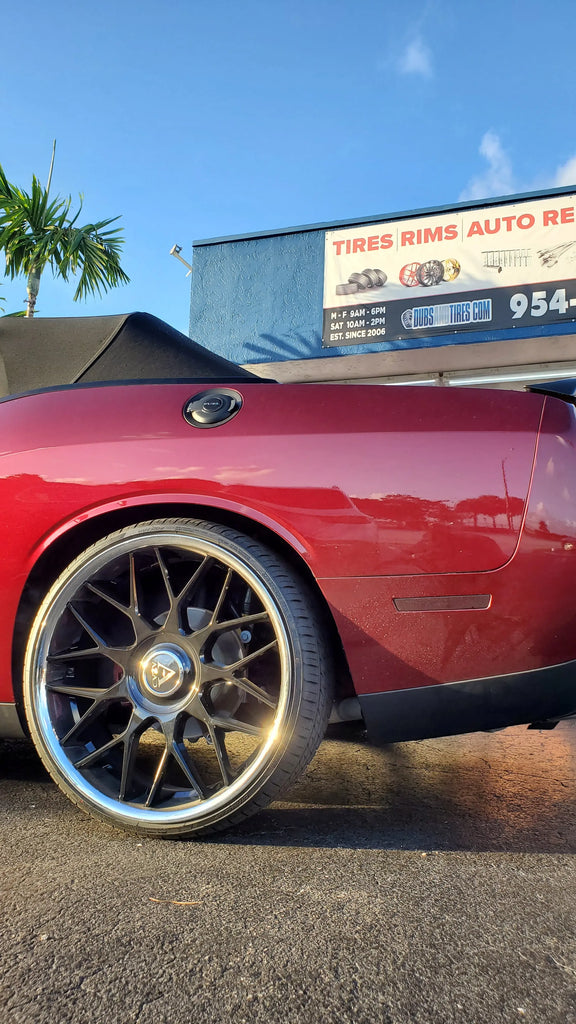 Challenger 24 Inch Rims 24 Inch Azad AZV02 Gloss Black Chrome Lip Wheels Staggered 24x9, 24x10 ...