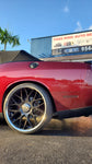 24 Inch Azad AZV02 Gloss Black Chrome Lip Wheels Staggered 24x9, 24x10 Rims Dodge Challenger With Tires 275/25ZR24 Landspider BP: 5x115