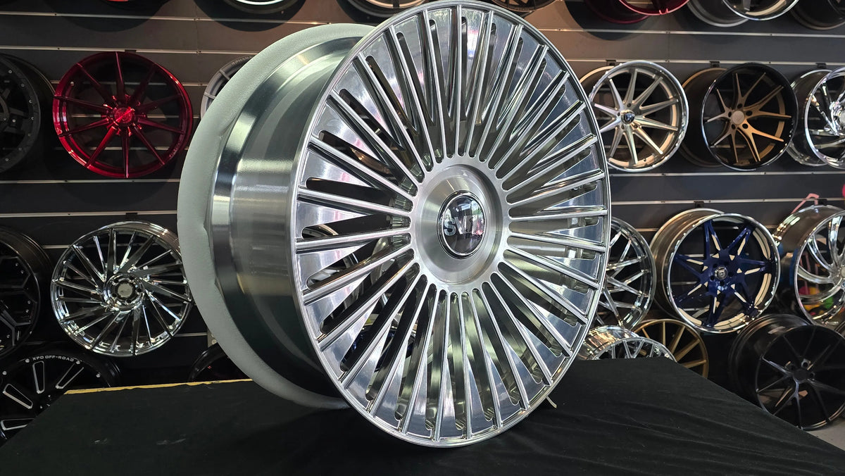 24 Inch Savini SV1 sv1x02 Brushed High Polish Lip Wheels 24x9 Rims ...