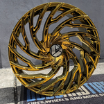 20" Azara AZA-536 All Gold Face Wheels RIMS 20x9, Rims Tire Package BP:5x120 2015 Chevy Camaro LT
