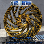 20" Azara AZA-536 All Gold Face Wheels RIMS 20x9, Rims Tire Package BP:5x120 2015 Chevy Camaro LT