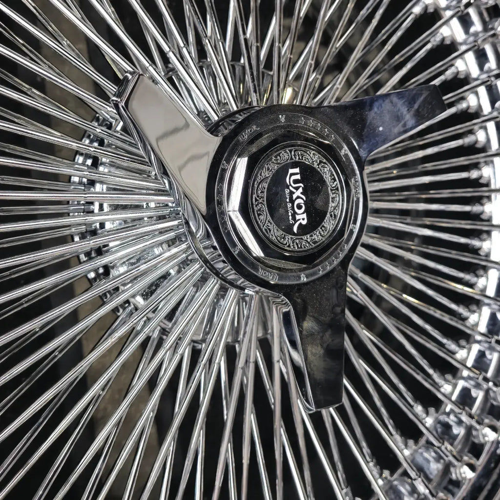 20 Inch Offset Wire Rims 20 Inch Luxor 150 Spoke Chrome Wire Wheels Chrome Rims 20x8 245/40R20 ...