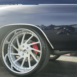 22" Inch Forgiato Direzione Brushed Silver Chrome Wheels 22x10.5 22x9 Rims Chevelle