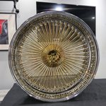 22 Inch 150 Spoke Gold Center Chrome Lip Wire Wheels Rims Tire Package 22x8 245/30ZR22 Land Golden Tires 1971 Chevelle