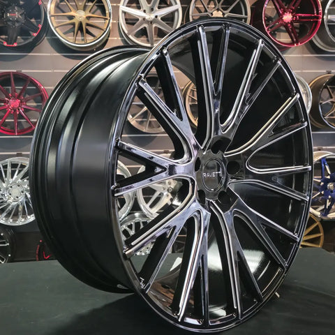 22 Inch Ravetti Rims 22 Inch 22x10 Ravetti Rims M12 Black Milled Wheels Tires: 265/40ZR22 ...