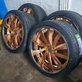 22" Rucci Glizzy Brushed Rose Gold Wheels Gold RIMS Staggered 22x10 22x9 Dodge Charger