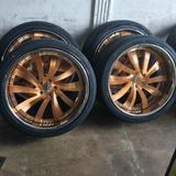 22" Rucci Glizzy Brushed Rose Gold Wheels Gold RIMS Staggered 22x10 22x9 Dodge Charger