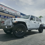 22 Inch Vortek Wheels VRP-503 Gloss Black Jeep Wrangler Rims 22x10 33x12.50R22 Venom Power Rugged Trail Tires