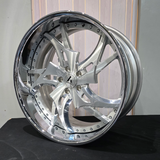 22" Artis Laredo Brushed Face Chrome Lip Wheels RIMS  22x9, 22x11  BP:5x115 2022 Dodge Challenger