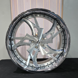 22" Artis Laredo Brushed Face Chrome Lip Wheels RIMS  22x9, 22x11  BP:5x115 2022 Dodge Challenger