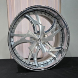 22" Artis Laredo Brushed Face Chrome Lip Wheels RIMS  22x9, 22x11  BP:5x115 2022 Dodge Challenger