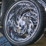 22" Rucci Glock All Chrome lip Wheels Staggered 22x9, 22x10  Lexani LX Twenty tires 1986 Oldsmobile With Steering Wheel