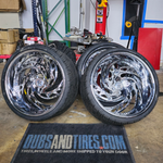 22" Rucci Glock All Chrome lip Wheels Staggered 22x9, 22x10  Lexani LX Twenty tires 1986 Oldsmobile With Steering Wheel