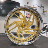 22" Rucci Breitling Brushed Gold Chrome lip Wheels  22x9 22x10  255/30R22 Lexani LX Twenty tires Cutlass Supreme