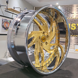 22" Rucci Breitling Brushed Gold Chrome lip Wheels  22x9 22x10  255/30R22 Lexani LX Twenty tires Cutlass Supreme