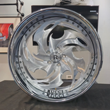 22" Rucci  one way Brushed Face Chrome Lip Wheels RIMS 22x9, 22x10.5  BP:5x120.7 1986 Monte Carlo SS