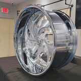 22" Rucci  one way Brushed Face Chrome Lip Wheels RIMS 22x9, 22x10.5  BP:5x120.7 1986 Monte Carlo SS