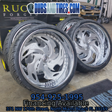 22" Rucci  one way Brushed Face Chrome Lip Wheels RIMS 22x9, 22x10.5  BP:5x120.7 1986 Monte Carlo SS