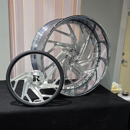 24" Rucci  Pack Brushed Face Chrome Lip Wheels RIMS  24x9, 24x10  BP:5x120.7 1986 Monte Carlo SS
