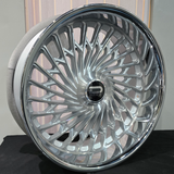 24" Dazz Seville Brushed Face Chrome Lip Wheels RIMS  24x9, 24x10  BP:5x5, 5x120.7