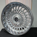 24" Dazz Seville Brushed Face Chrome Lip Wheels RIMS  24x9, 24x10  BP:5x5, 5x120.7