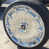 24" Dub Cheef All Chrome Lip Wheels RIMS  24x9, 24x10  BP:5x115/120 and 6x135/139.7 Dodge Chrysler Cadillac