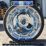 24" Dub Cheef All Chrome Lip Wheels RIMS  24x9, 24x10  BP:5x115/120 and 6x135/139.7 Dodge Chrysler Cadillac