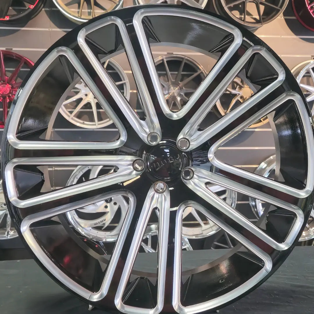 Dub Floating Rim 24 Inch Dub Flex Gloss Black Milled Wheels 24x10 Rims 5x115 20mm ...
