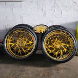 24" Forgiato Concentrati 24kt Liquid Gold Chrome Lip Wheels RIMS 24x9, 24x10  BP:5x127 1972 Oldsmobile Cutlass