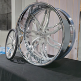 24" Rucci  Capo Brushed Face Chrome Lip Wheels RIMS  24x9, 24x10  BP:5x120.7 1986 Monte Carlo SS