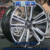 24 Inch Dub Flex Gloss Black Milled Wheels 24x10 Rims 5x115 20mm+ Dodge Challenger