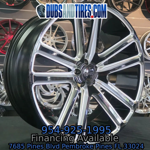 Challenger 24 Inch Rims 24 Inch Dub Flex Gloss Black Milled Wheels 24x10 Rims 5x115 20mm+ Dodg ...