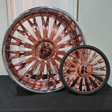 24" Rucci  Dip Liquid Rose Gold Face Chrome Lip Wheels RIMS  24x9, 24x10  BP:5x120.7 Grand Prix