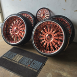 24" Rucci  Dip Liquid Rose Gold Face Chrome Lip Wheels RIMS  24x9, 24x10  BP:5x120.7 Grand Prix