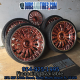 24" Rucci  Dip Liquid Rose Gold Face Chrome Lip Wheels RIMS  24x9, 24x10  BP:5x120.7 Grand Prix