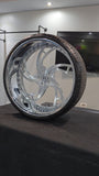 24" Rucci Banks Brushed Face W/ Chrome lip Wheels  24x9 7" Lip 255/30R24 Lexani LX Twenty tires Monte Carlo