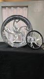 24" Rucci Banks Brushed Face W/ Chrome lip Wheels  24x9 7" Lip 255/30R24 Lexani LX Twenty tires Monte Carlo