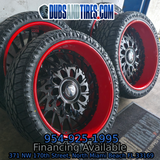 24" Rucci Ounce Black Face Red Lip Wheels RIMS 24x10, BP:4x137 Can-Am Side by Side