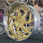 26" Forgiato Girare Brushed Gold Face Chrome Lip Wheels RIMS 26x9, 26x10  Wheels Only  BP:5x127 1979 Chevy C10