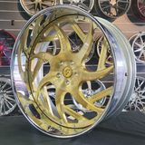 26" Forgiato Girare Brushed Gold Face Chrome Lip Wheels RIMS 26x9, 26x10  Wheels Only  BP:5x127 1979 Chevy C10