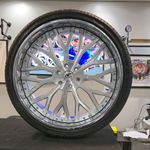 26" Amani Sorleno Brushed Face Chrome Lip Wheels RIMS Staggered 26x10 Chevy Avalanche Customizable Wheels