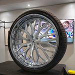 26" Amani Sorleno Brushed Face Chrome Lip Wheels RIMS Staggered 26x10 Chevy Avalanche Customizable Wheels