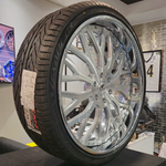 26" Amani Sorleno Brushed Face Chrome Lip Wheels RIMS Staggered 26x10 Chevy Avalanche Customizable Wheels