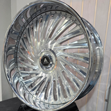 26" Asanti Prestige Brushed Face Chrome Lip Wheels RIMS  26x9, 26x10  BP:5x5 A Body B Body Donks Floating Cap
